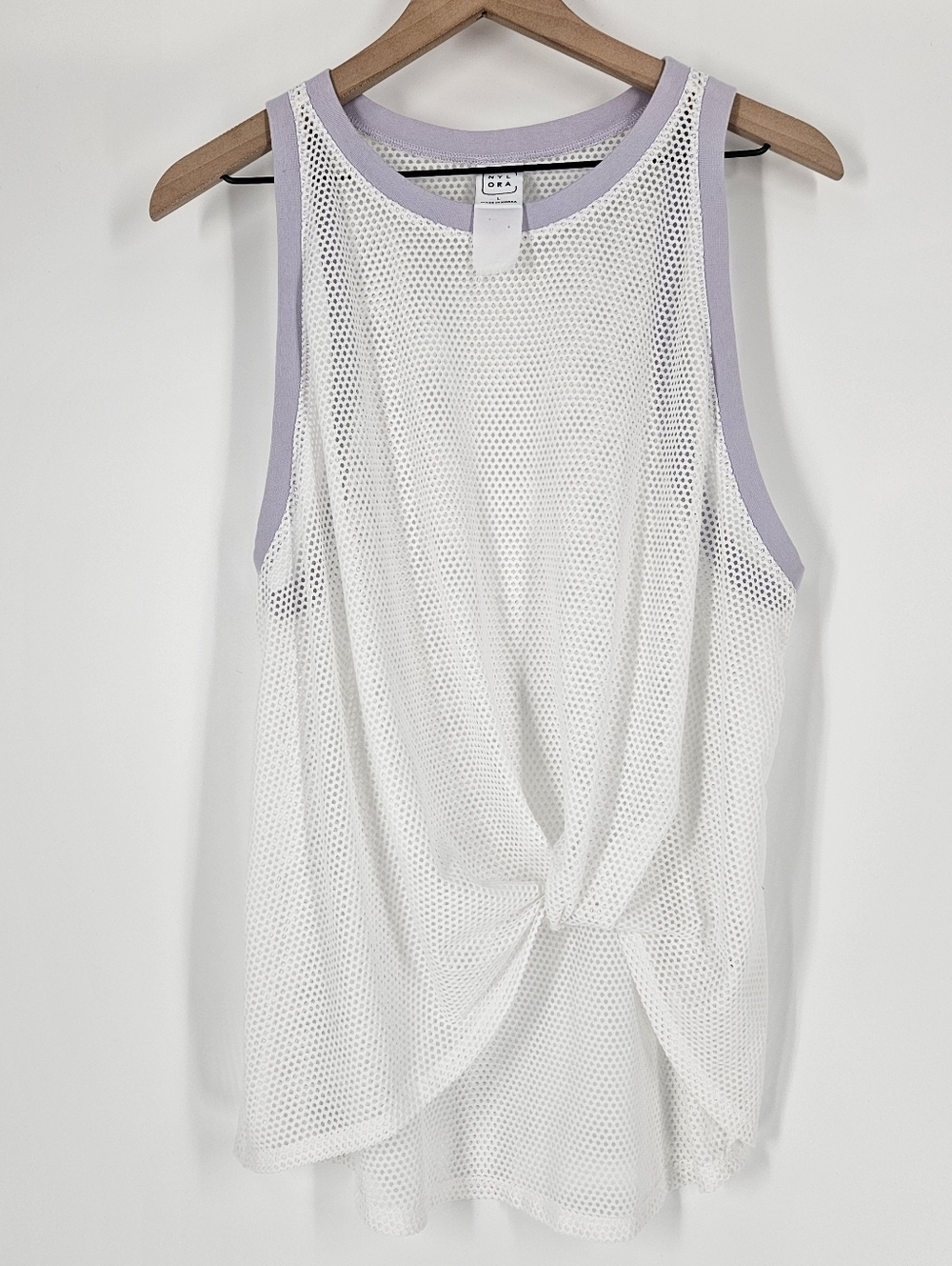 Nylora Mesh Ringer Knot Front Tank Top - Picture 4 of 14